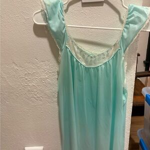 Dreamy Vintage Aqua Nightgown